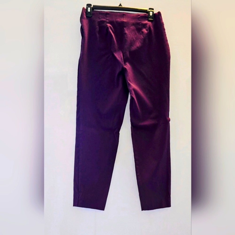 Women's pants size 12 with side zip. Burgundy straight legs